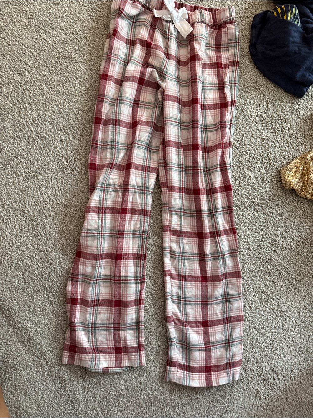 abercrombie kids Red and White Plaid Pajama Bottoms